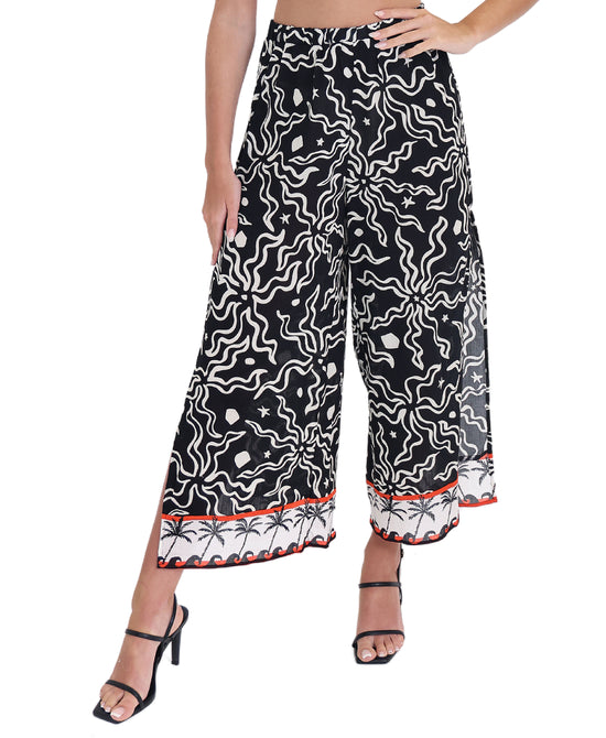 Printed Cotton Swim Cover-Up Pants view 