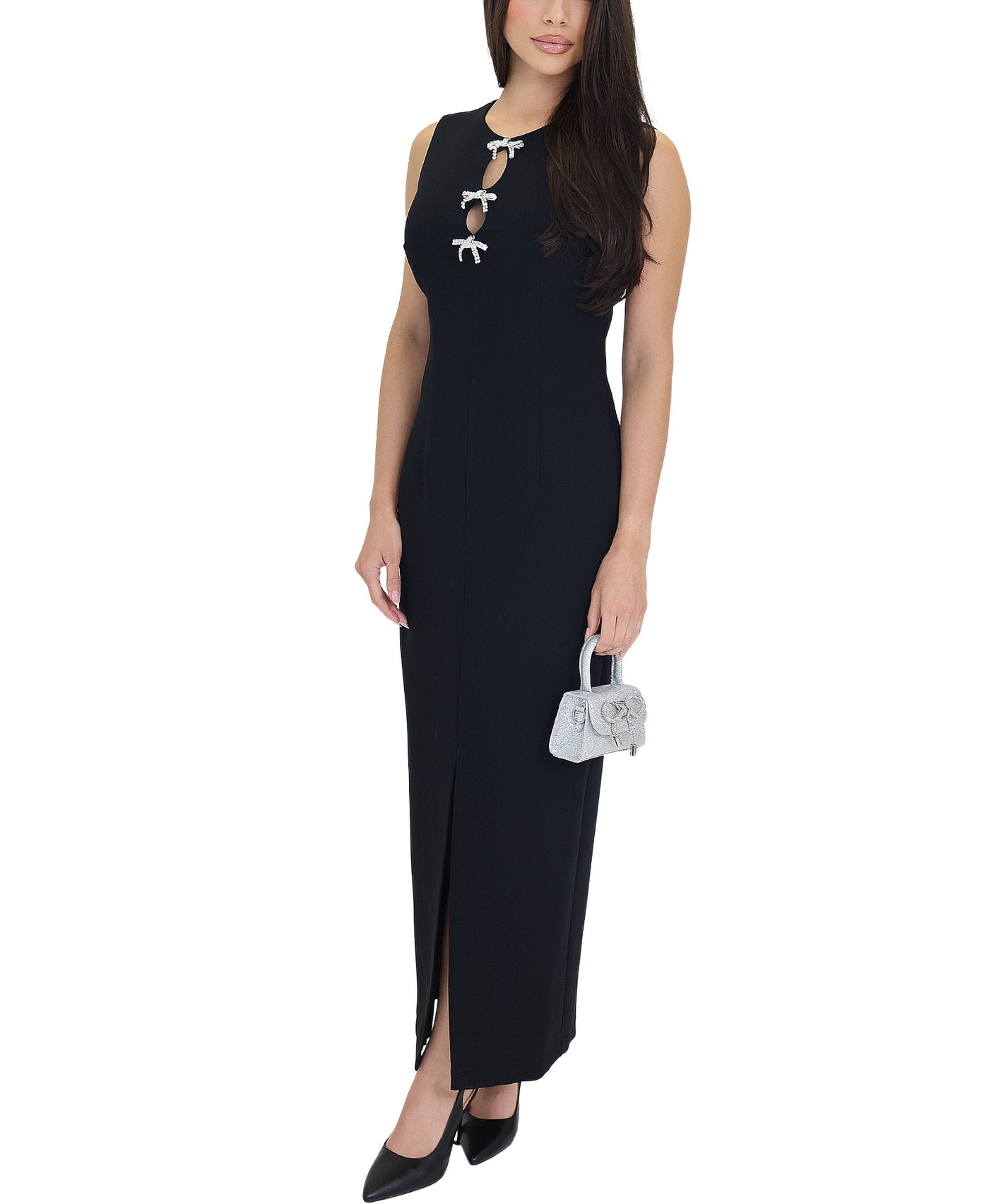 Maxi Dress w/ Rhinestone Bow Detail view 1