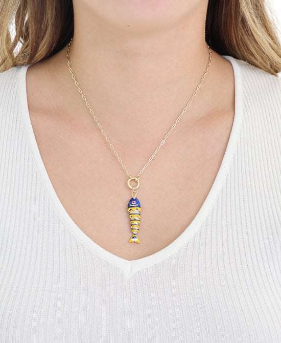 Fish Pendant Paperclip Necklace view 