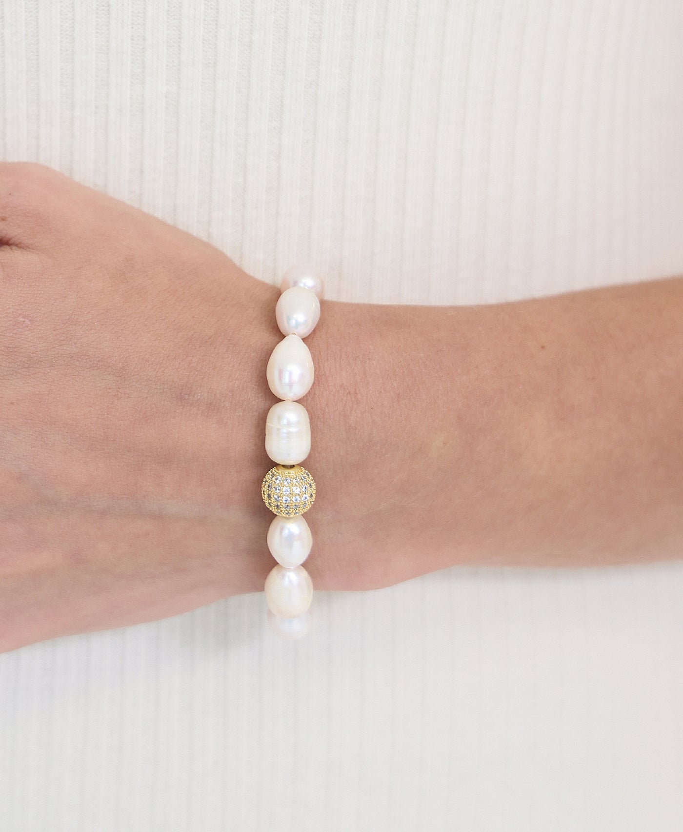 Fresh Water Pearl Elastic Bracelet view 1