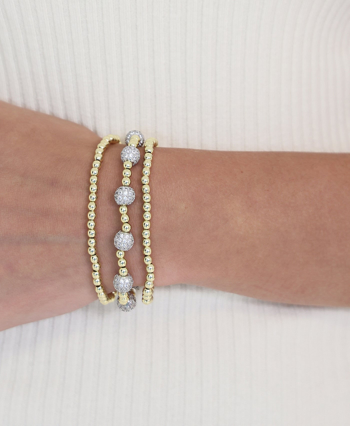Set Of 3 Beaded Elastic Bracelets view 1