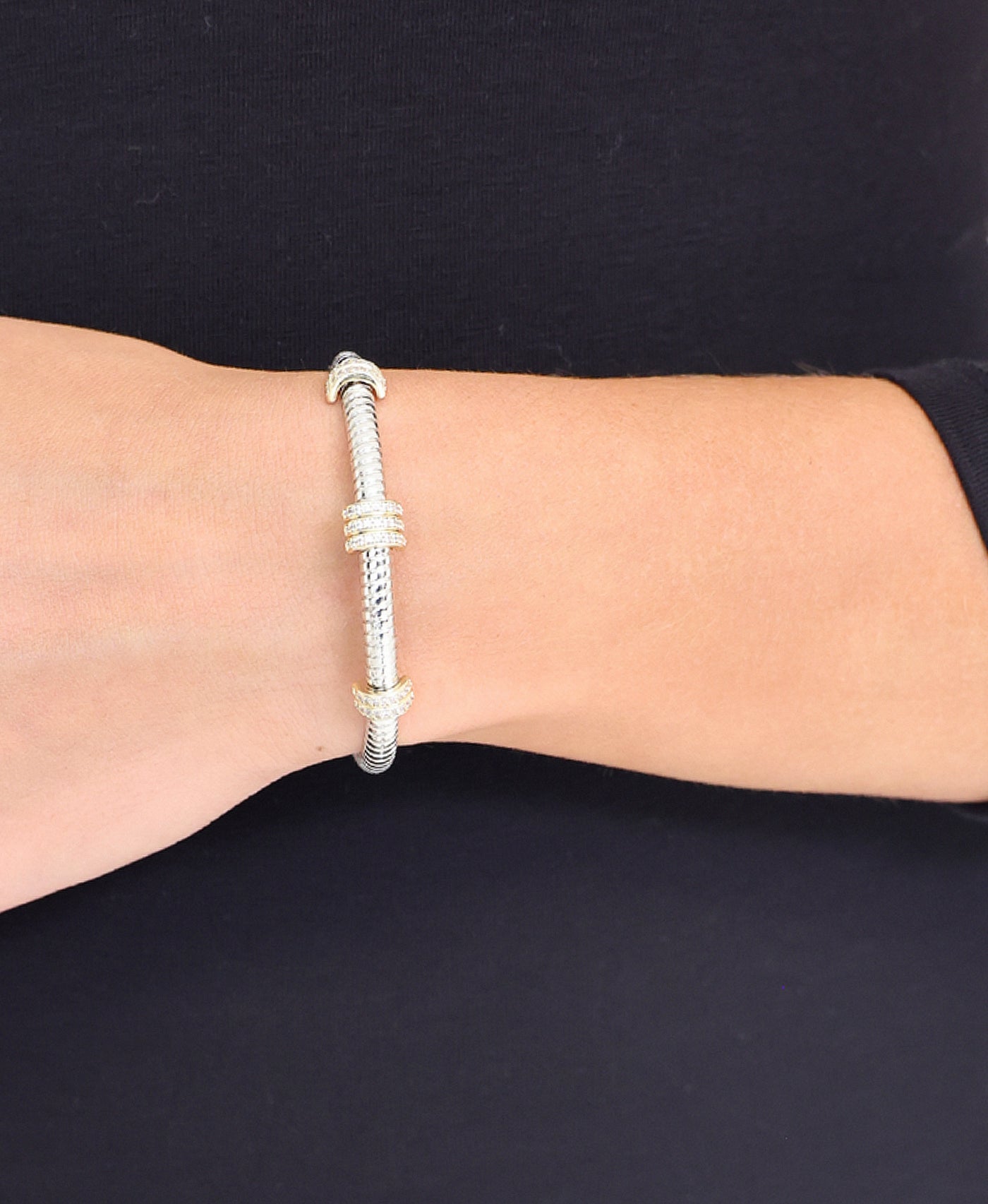 Cubic Zirconia Cuff Bracelet view 1