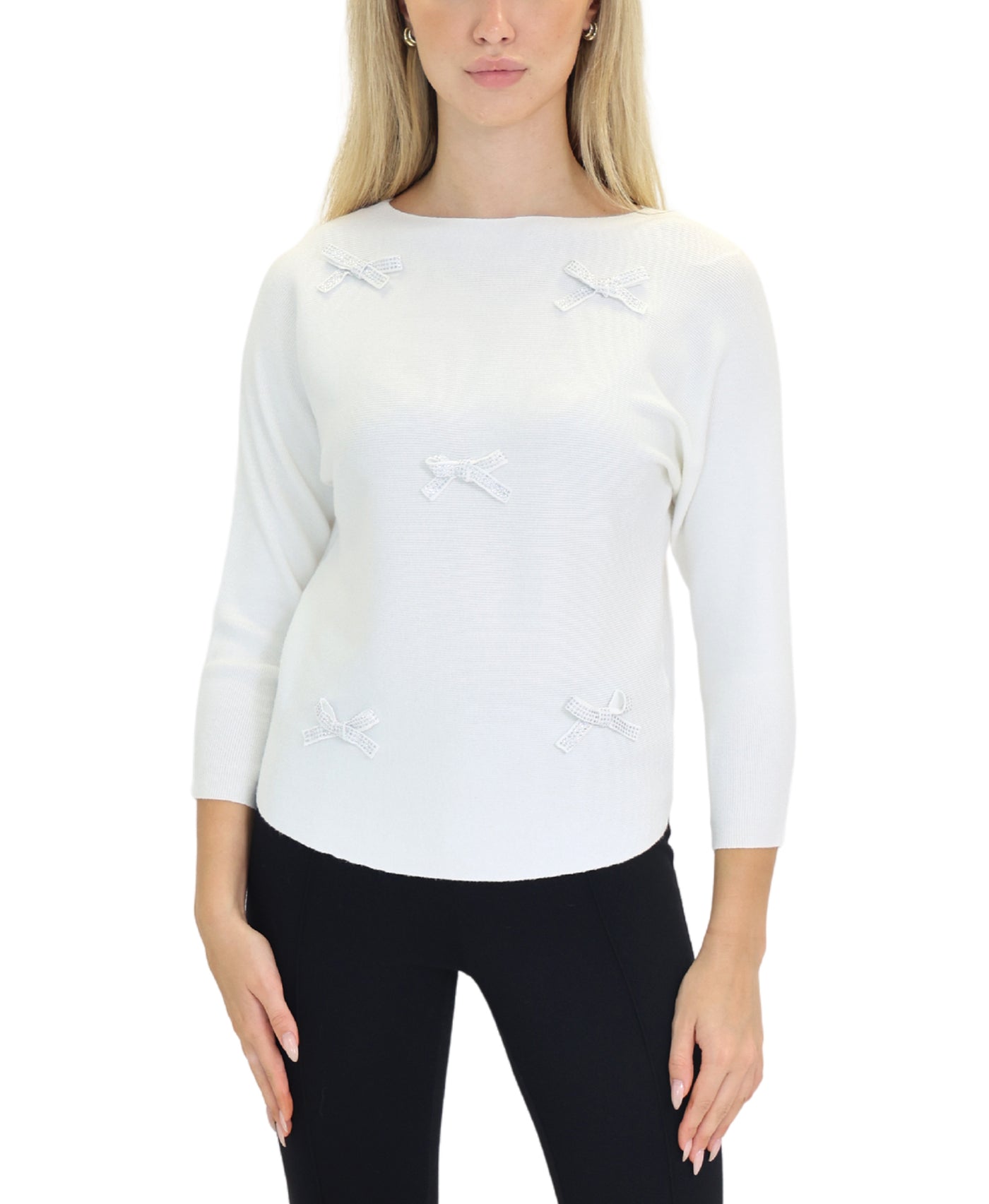 Knit Top w/ Crystal Bows view 1