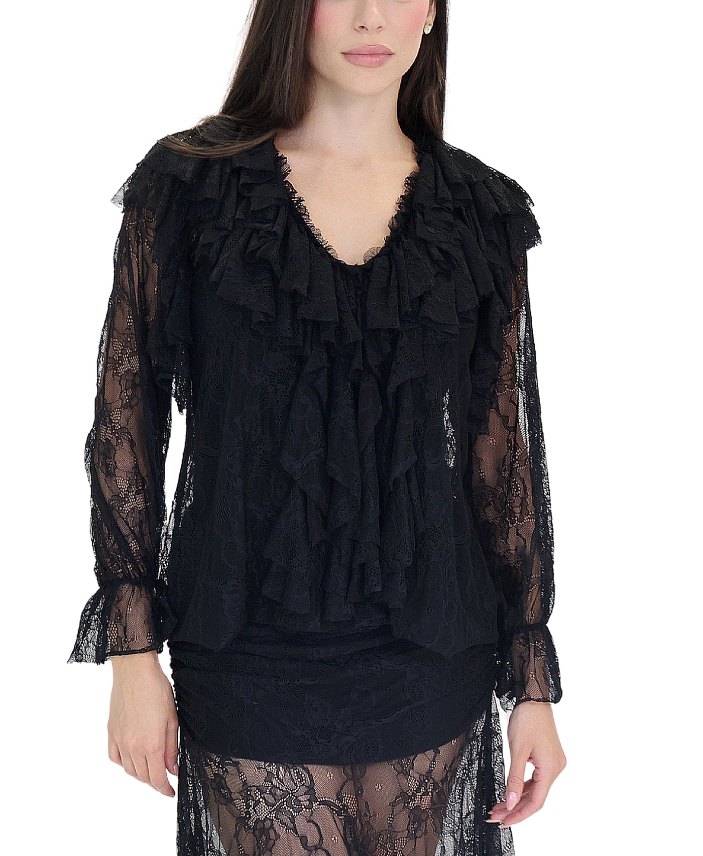 Lace Blouse w/ Ruffles view 1