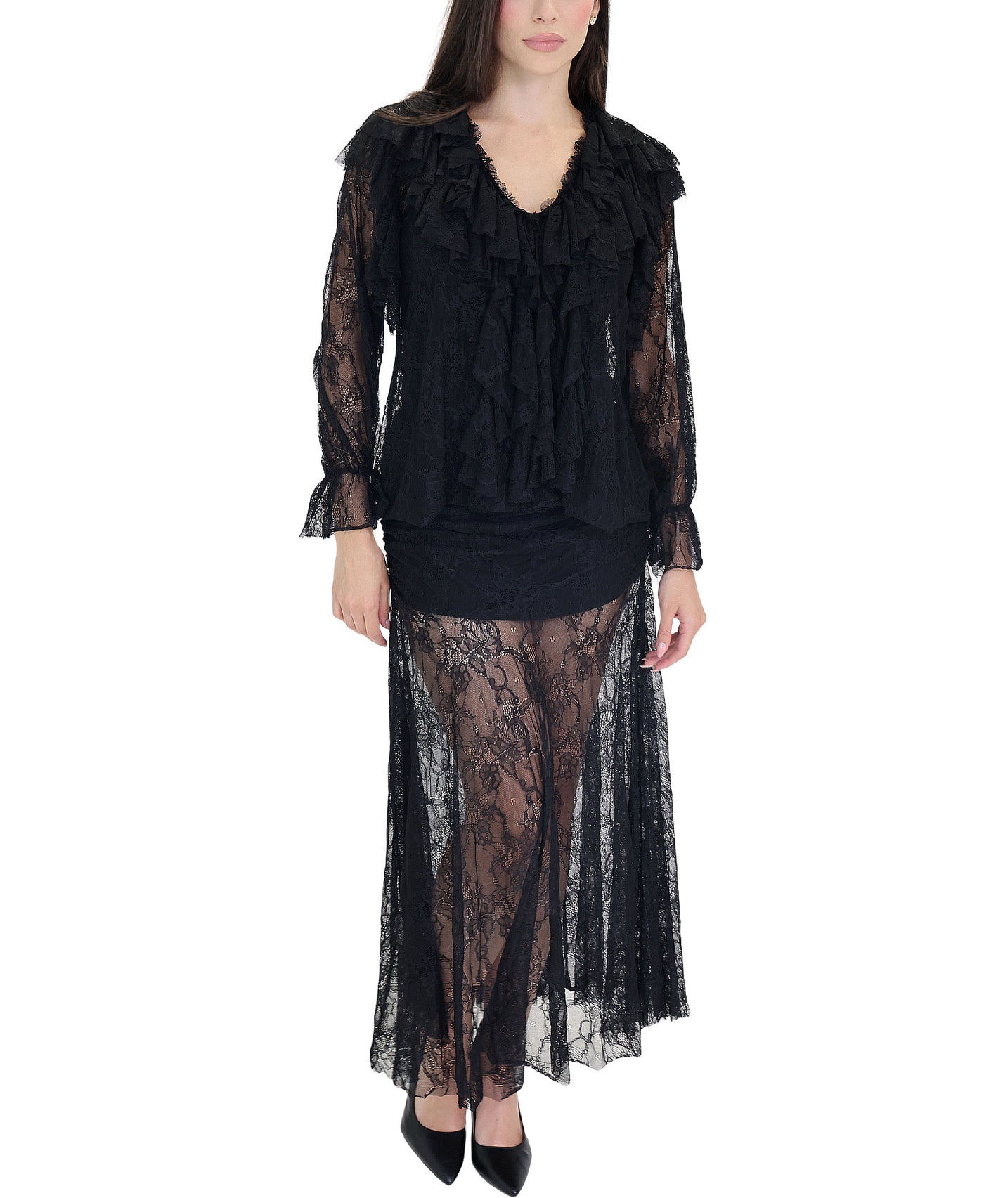 Lace Blouse w/ Ruffles view 2