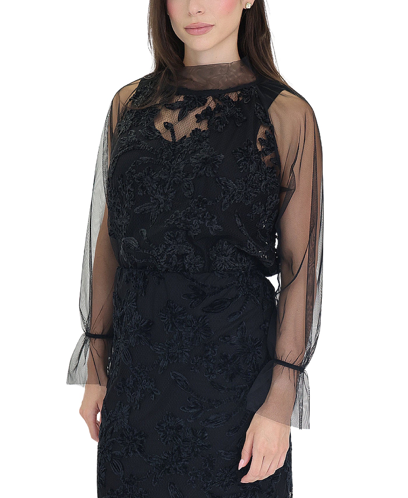 Tulle Blouse w/ Velvet Detail view 1