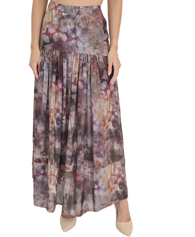 Mesh Printed Maxi Skirt image 1