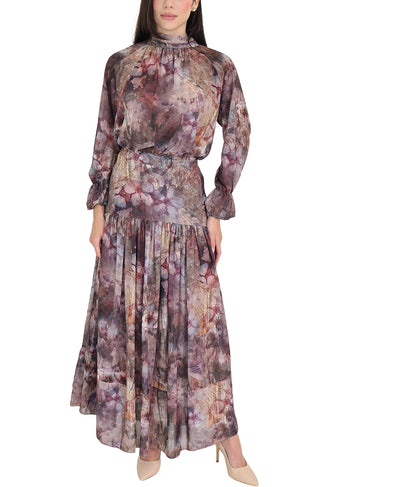 Mesh Printed Maxi Skirt image 2