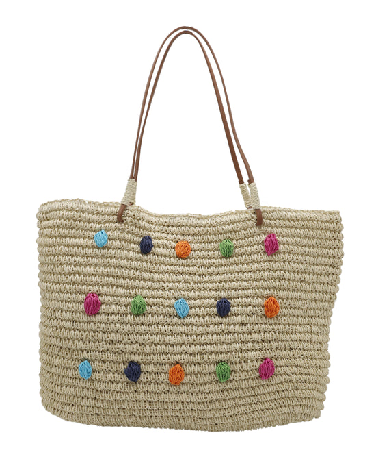 Woven Straw Tote Bag view 