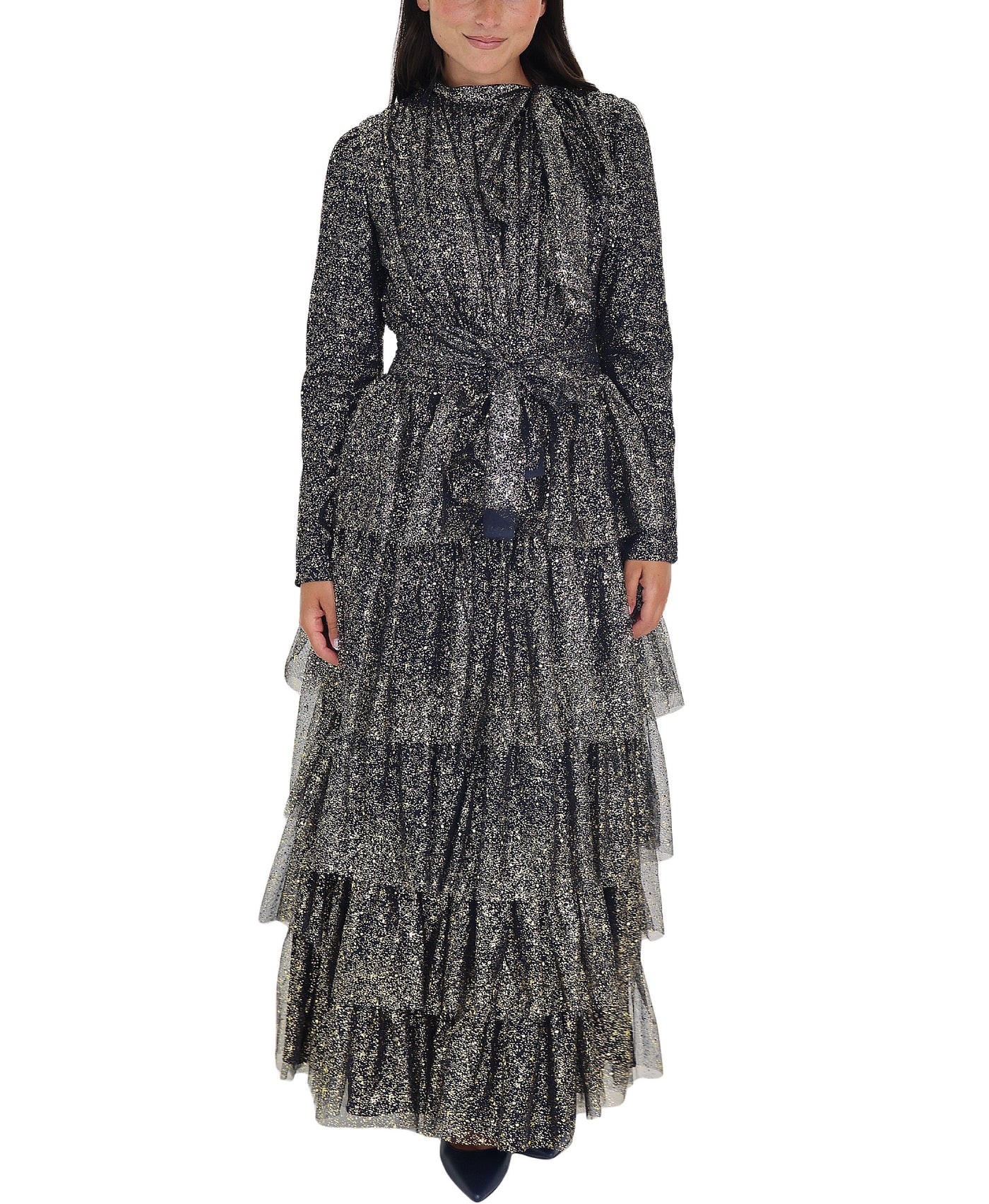 Lurex Tiered Maxi Dress view 1