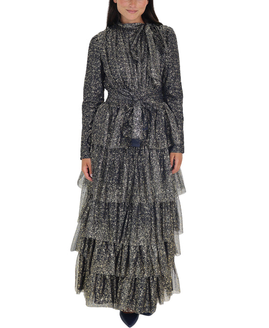 Lurex Tiered Maxi Dress view 