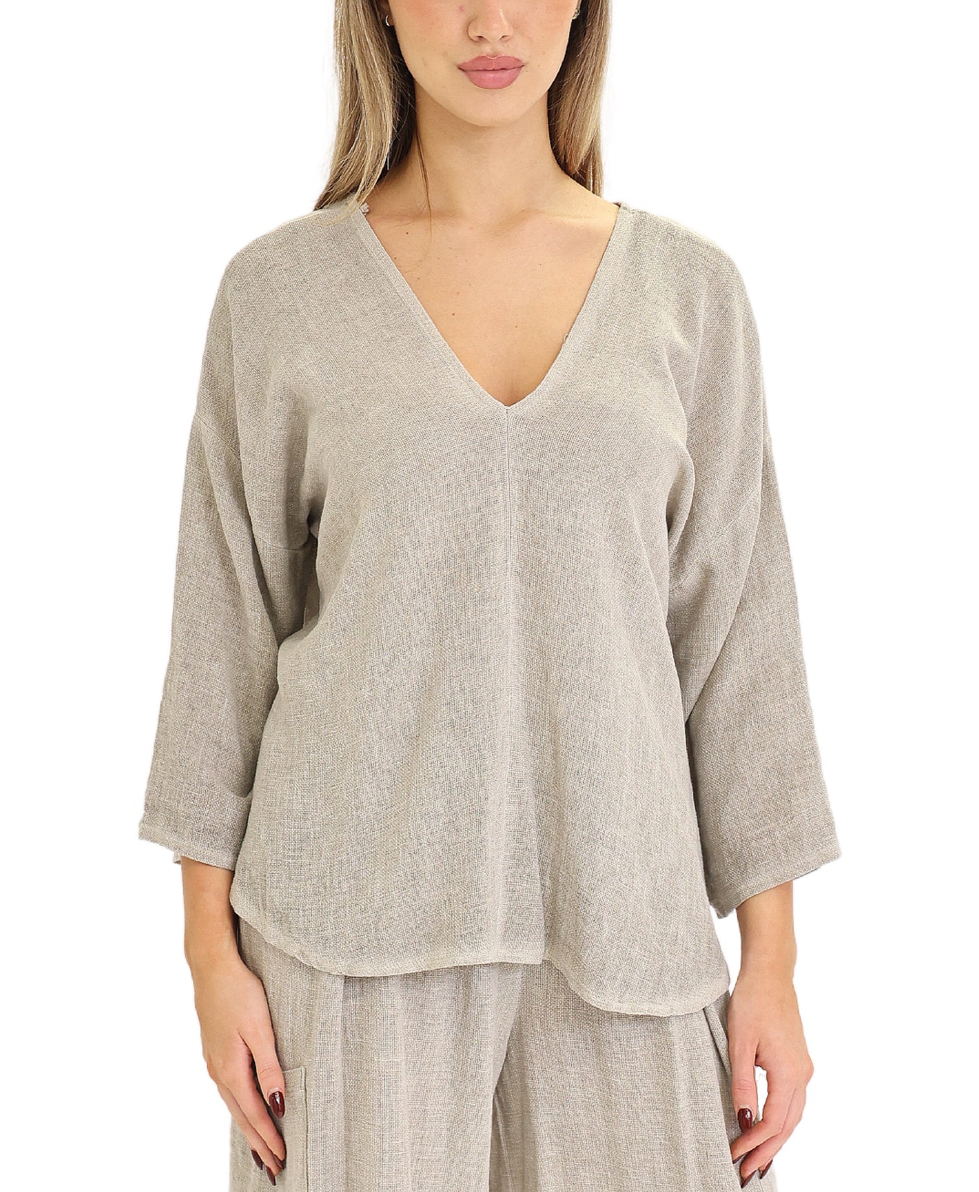 Linen & Cotton Combo Top view 1