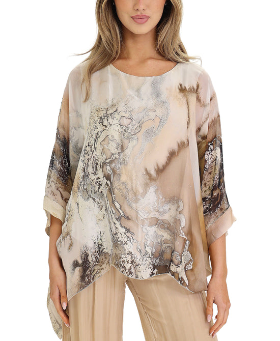 Silk Marble Print Top view 