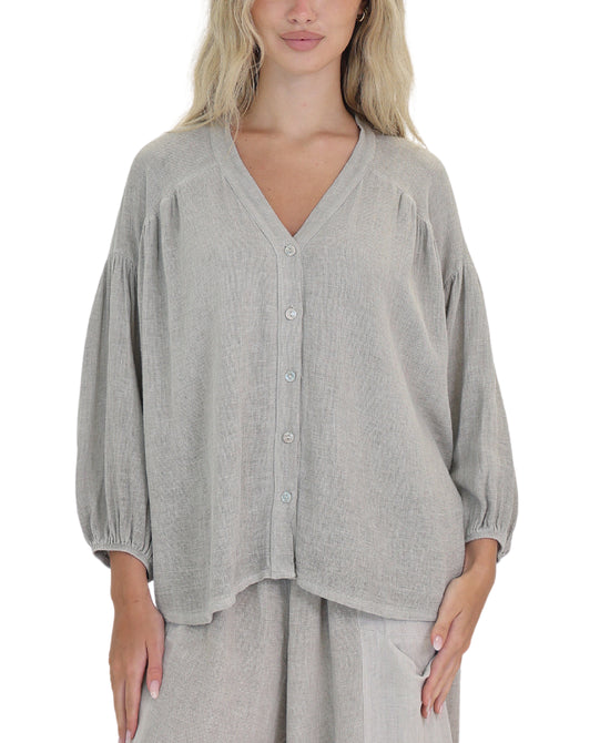 Linen & Cotton Combo Shirt view 