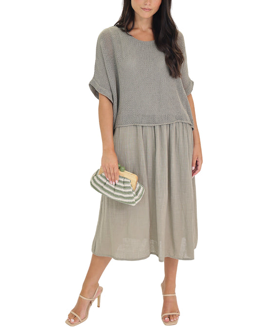 Raw Edge Net Popover Dress- 2 Pc Set view 