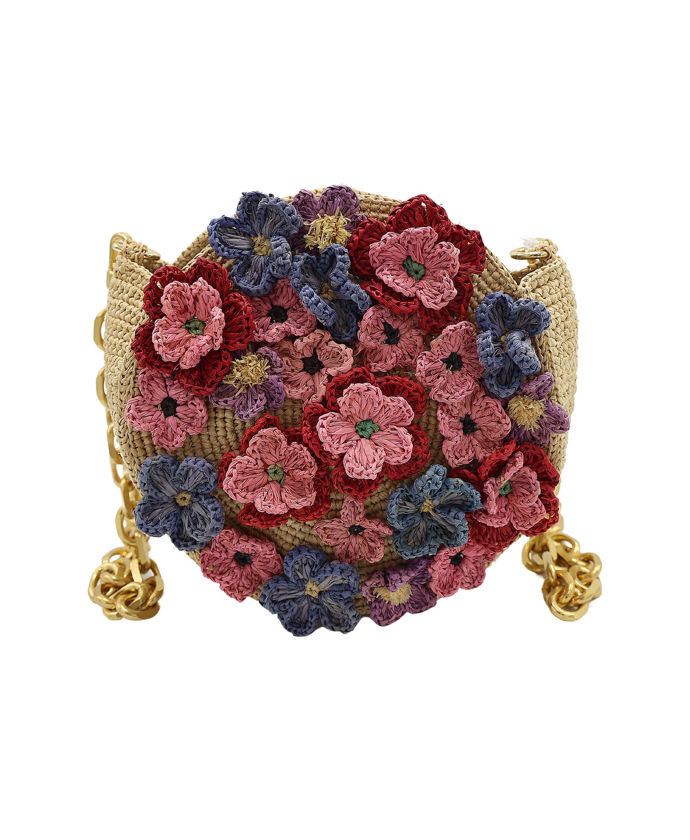 Flower Straw Round Handbag view 1