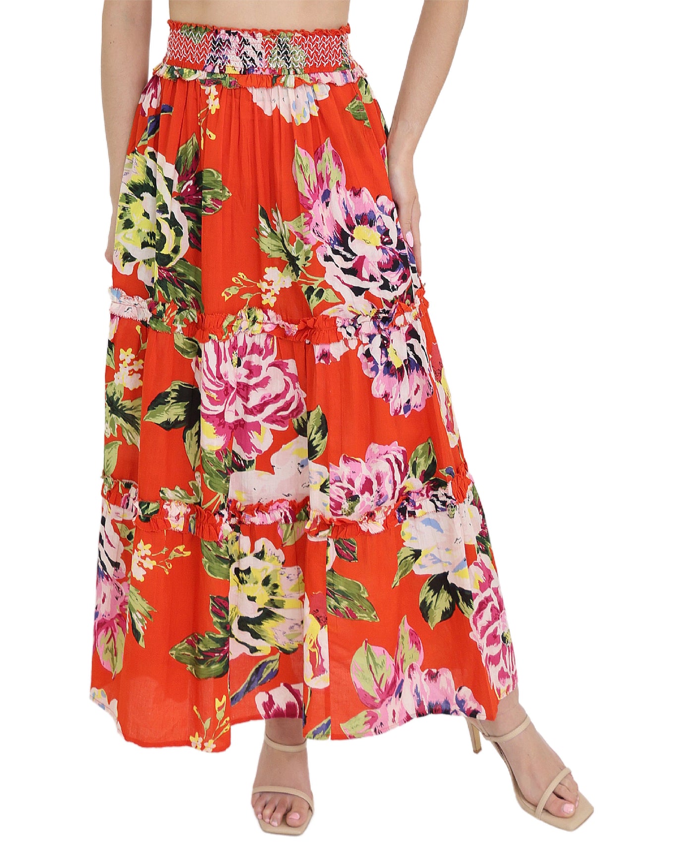 Floral Print Maxi Skirt view 1