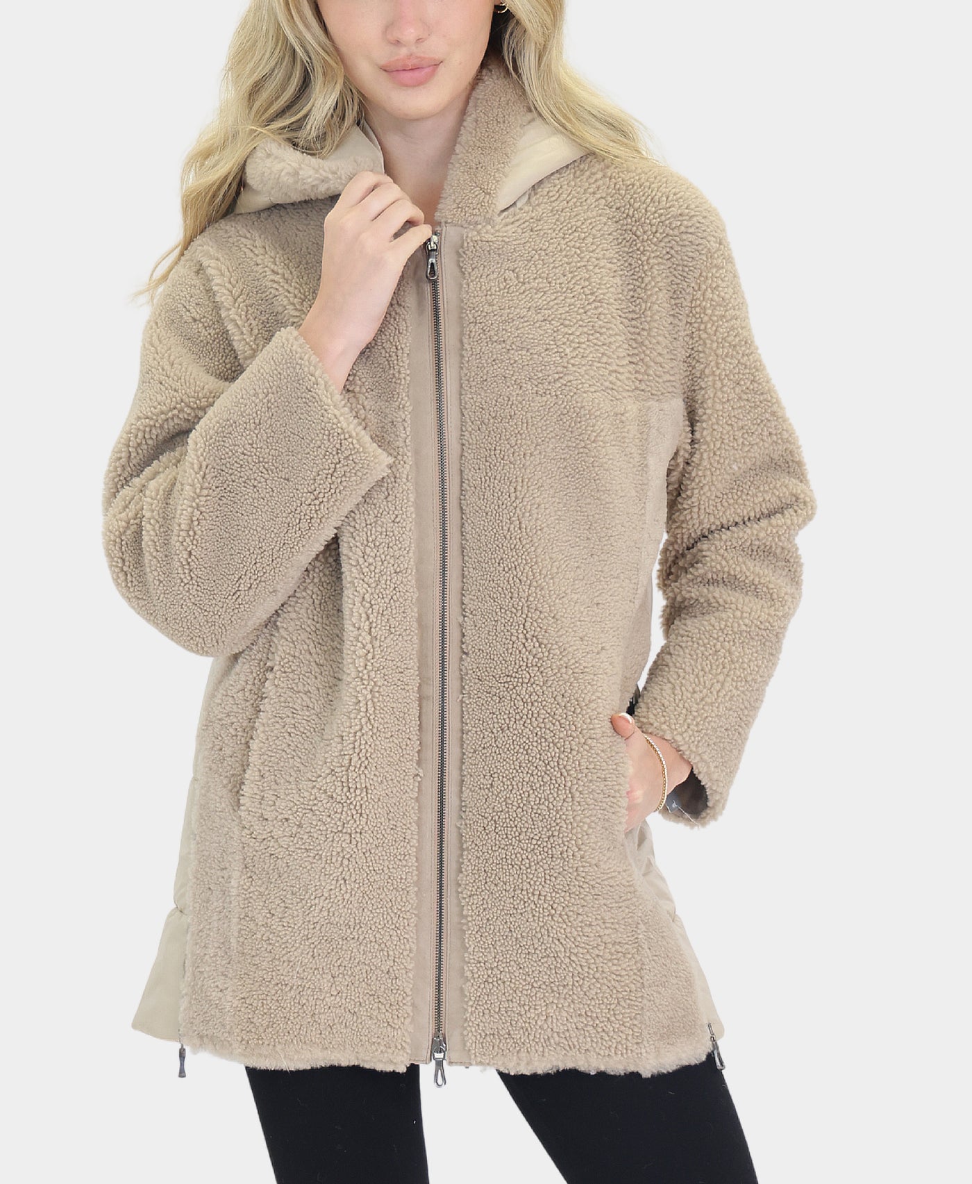 Shearling Jacket w/ Hood view 1
