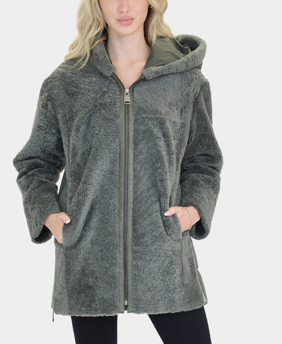 Shearling Jacket w/ Hood view 