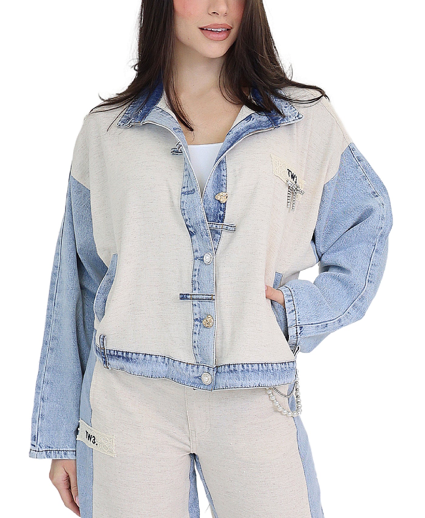 Denim Trim Jacket view 1