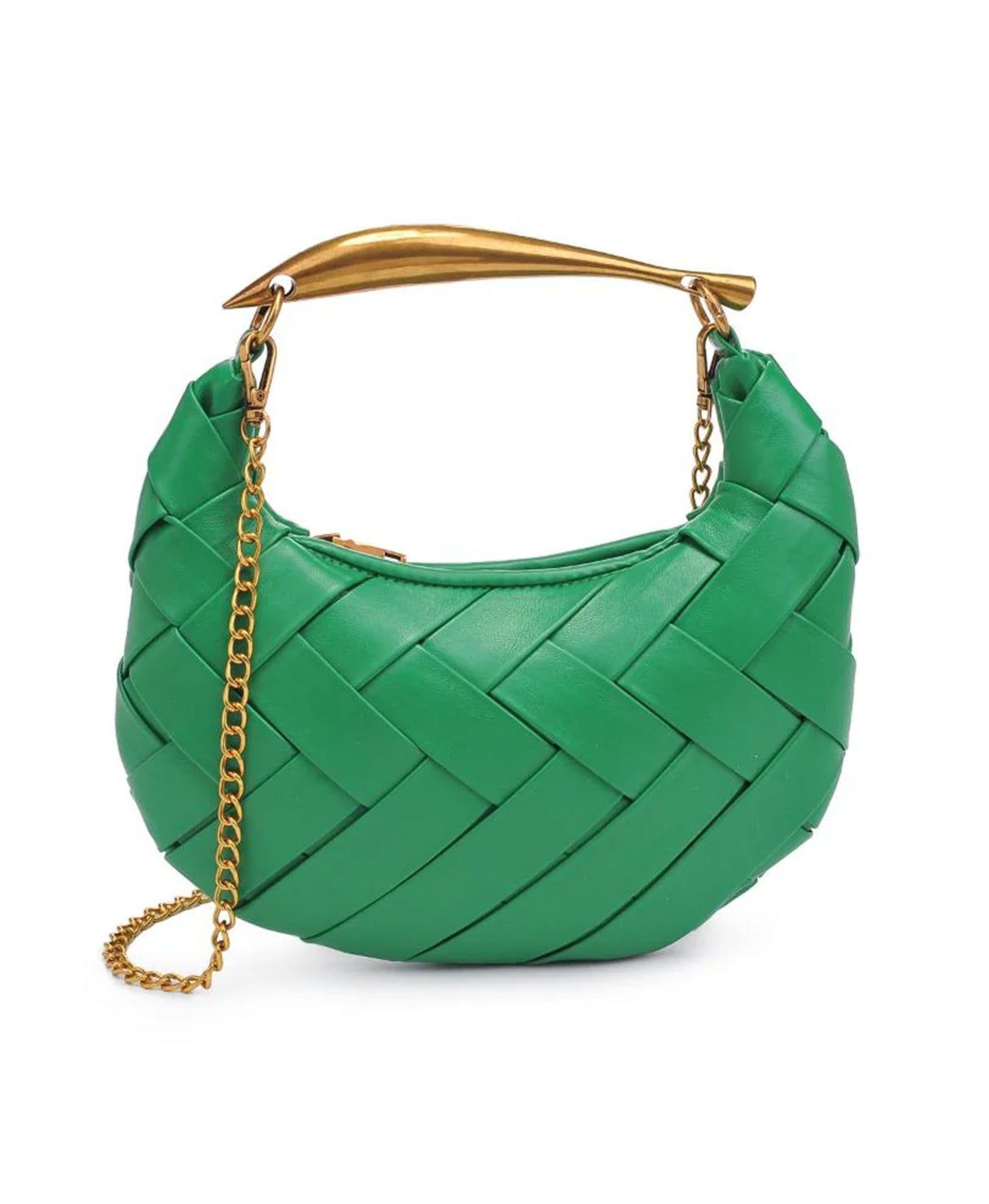 Woven Vegan Leather Crossbody Bag view 1