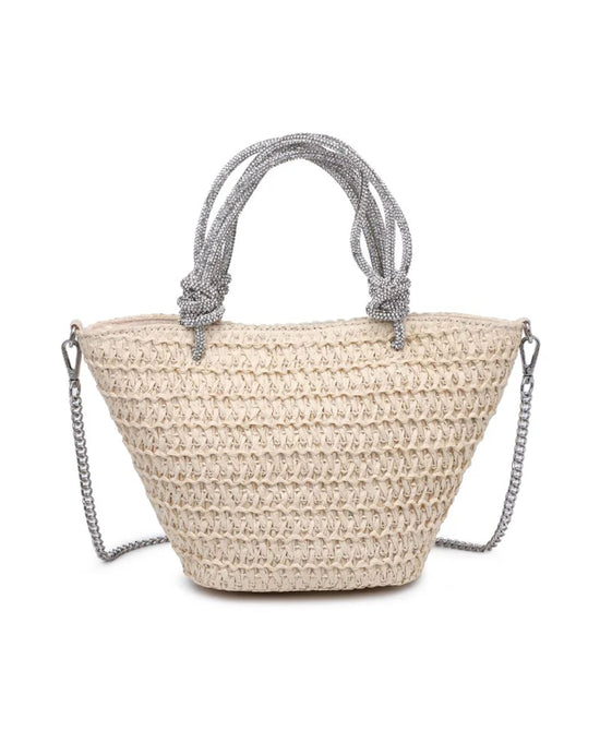 Woven Straw Mini Tote Bag view 