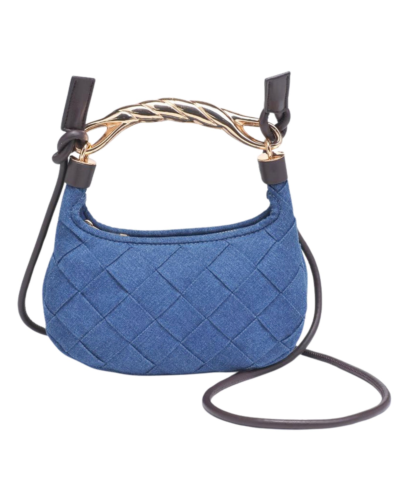Woven Denim Handbag view 1