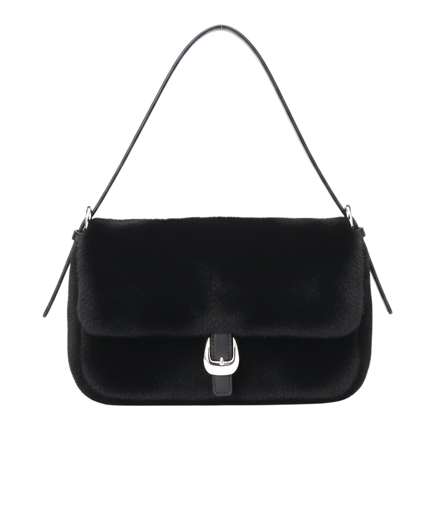 Faux Fur Shoulder Bag w/ Buckle Detail view 2