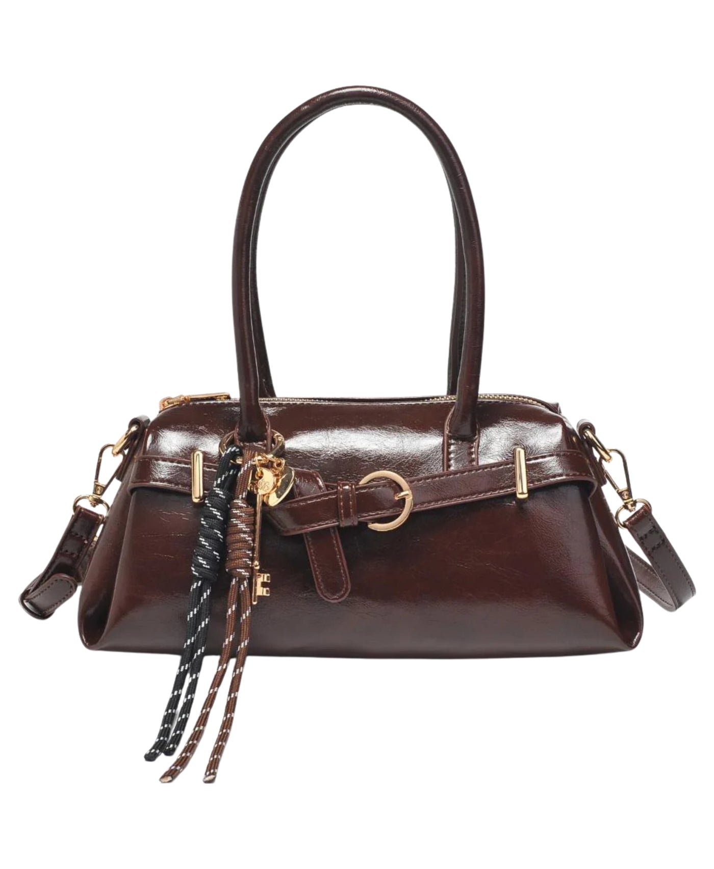 Faux Leather Handbag w/ Charms view 1