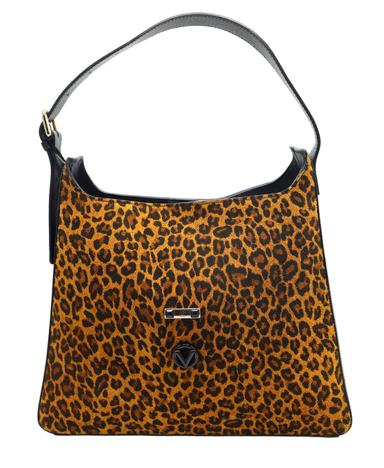 Suede Leopard Print Shoulder Bag view 
