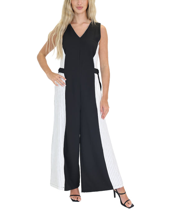 Colorblock Striped Jumpsuit view 