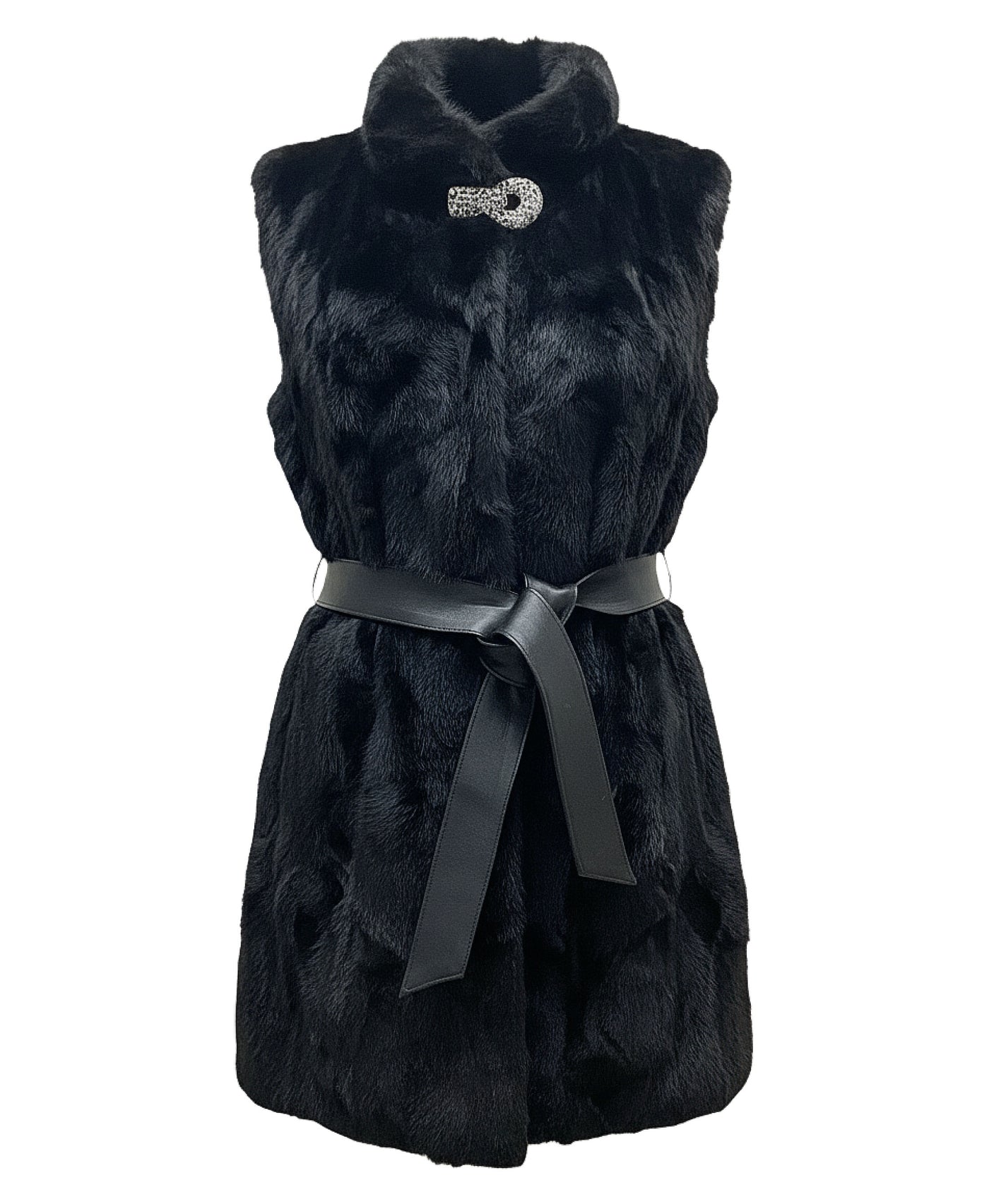 Mink Fur Vest w/ Embellished Detail view 2