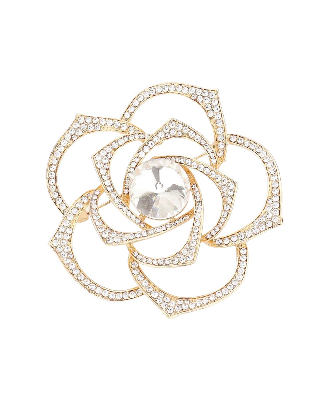 Oversized Rose Crystal Brooch view 1