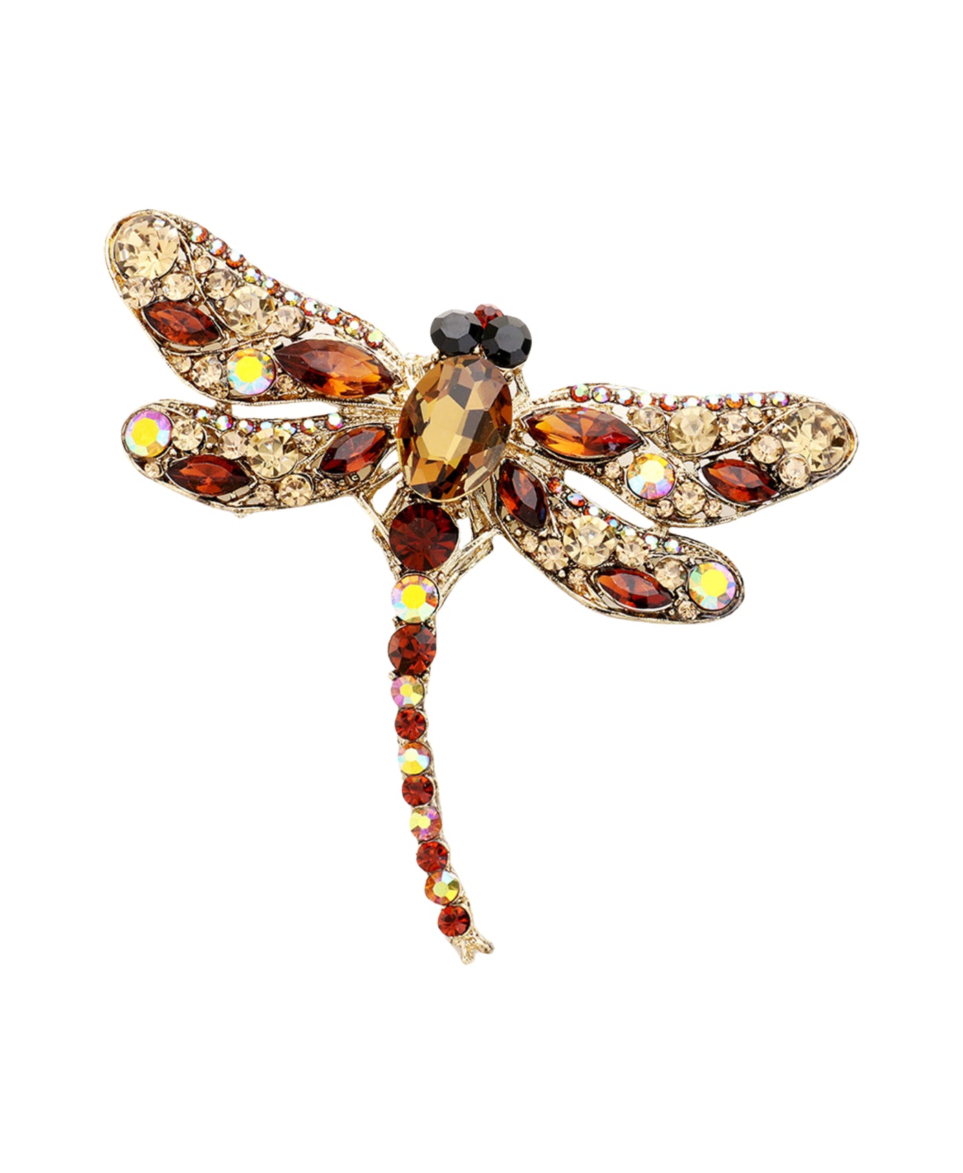 Dragonfly Crystal Brooch view 1