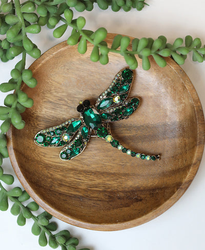 Dragonfly Crystal Brooch image 1