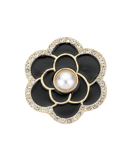 Rose Brooch w/ Faux Pearl view 