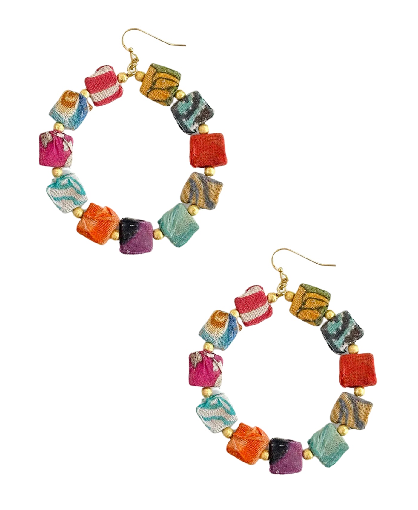 Beaded Hoop Earrings view 1