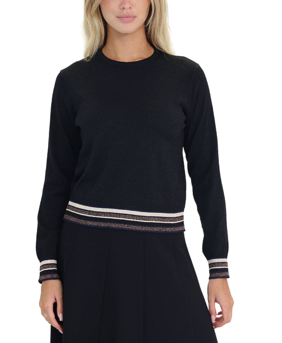 Shimmer Sweater w/ Stripes view 