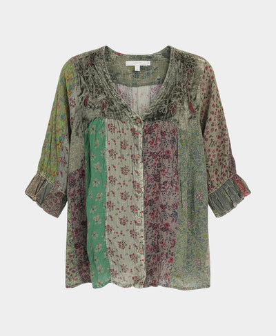 Mixed Media Patchwork Blouse image 2