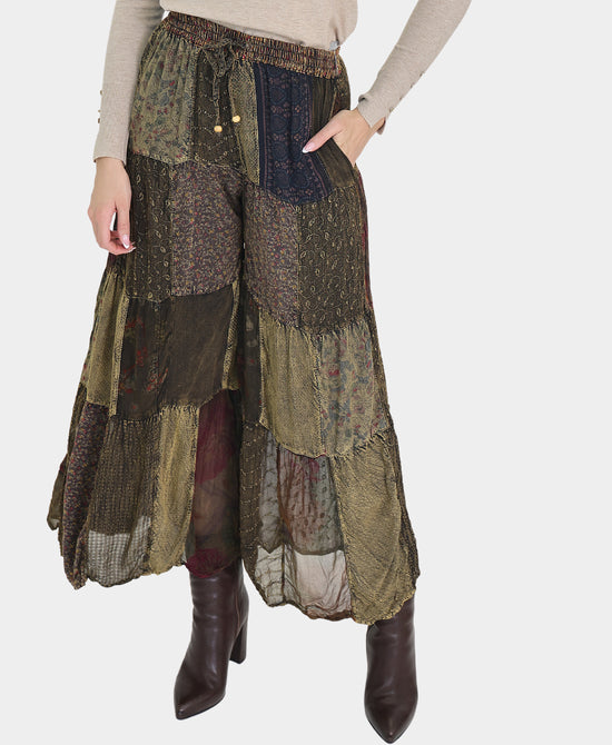 Mixed Media Patchwork Pants view 