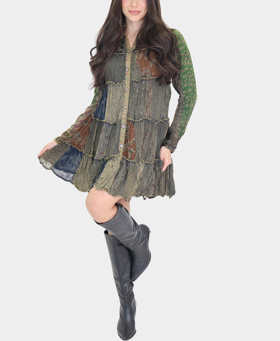 Mixed Media Patchwork Dress view 