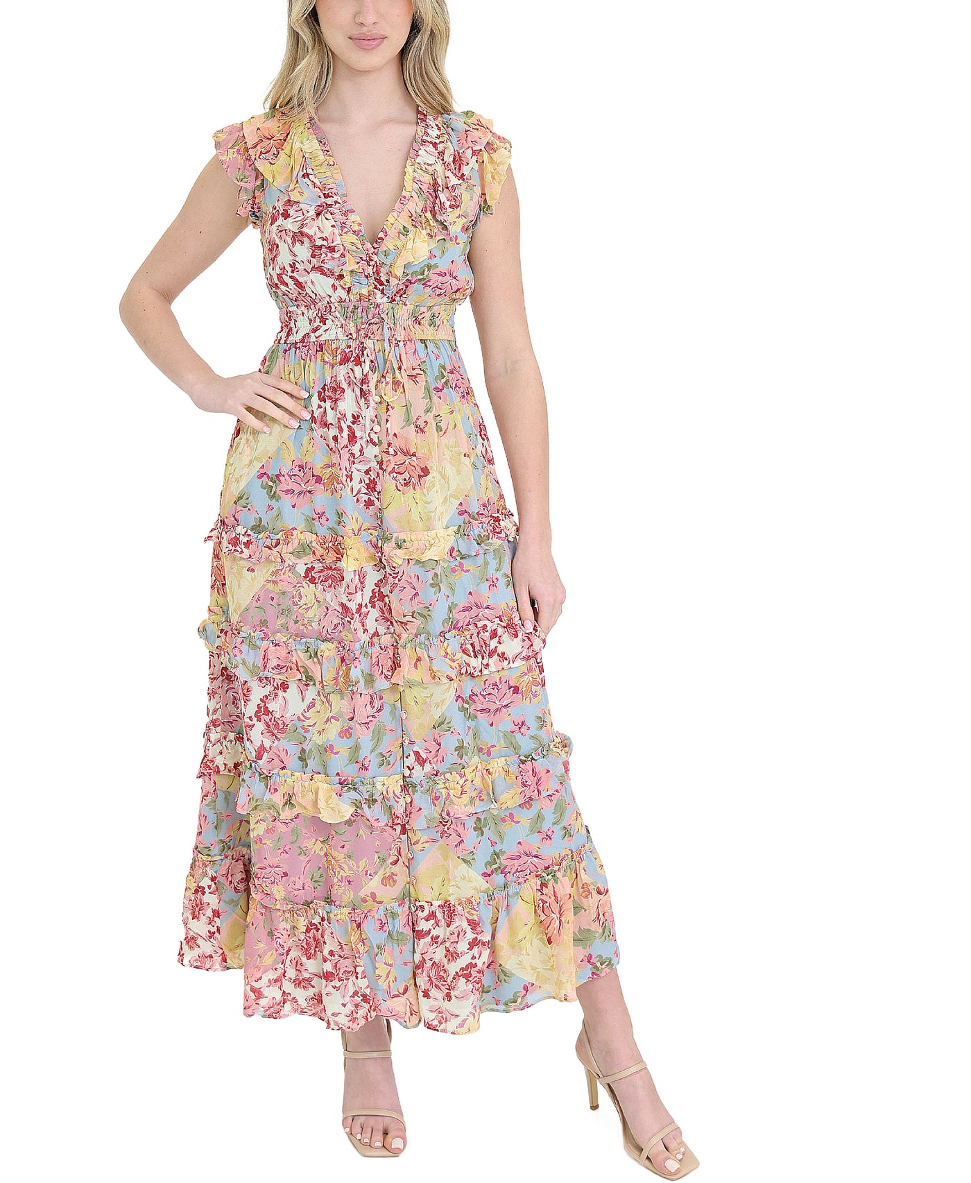 Floral Print Ruffle Dress view 1