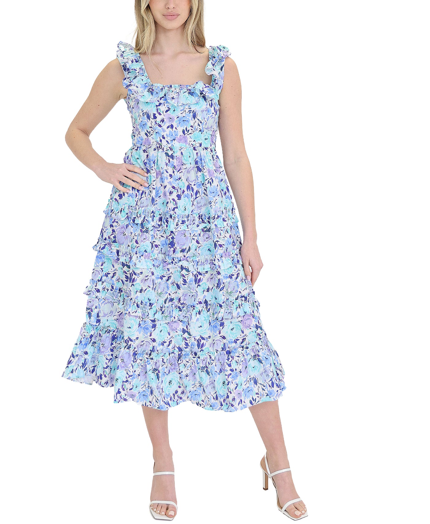 Floral Print Tiered Dress view 1