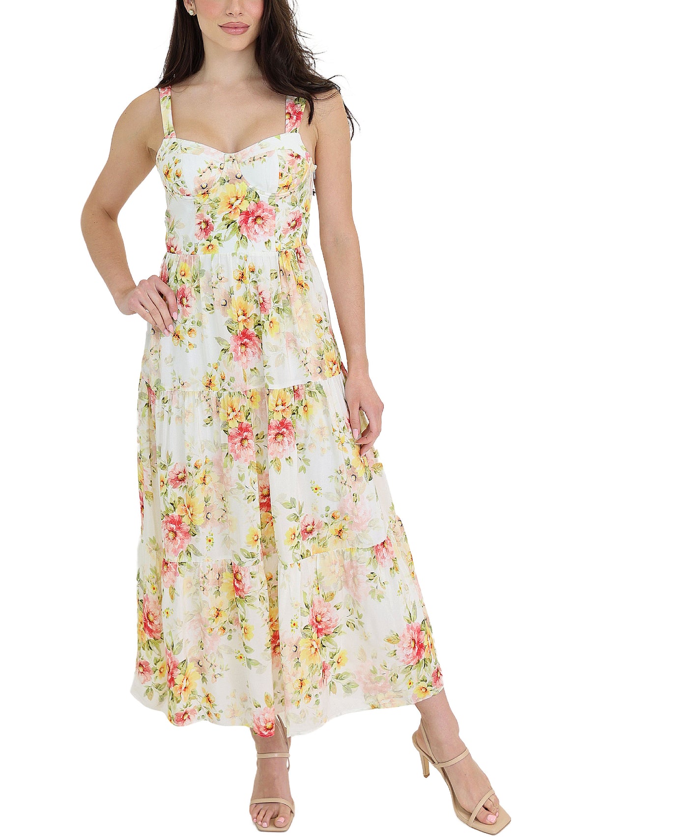 Floral Print Bustier Dress view 1